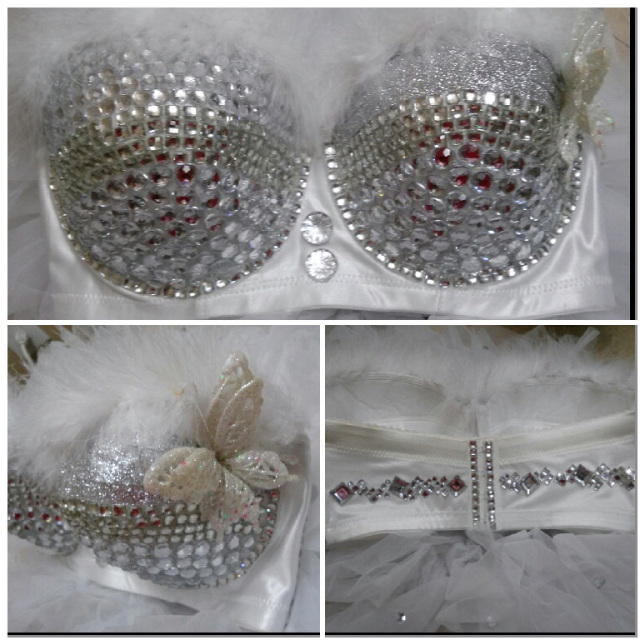 SOLD - White Butterfly 34C Rave Bra
